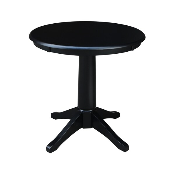 International Concepts Round 30 in Round Top Pedestal Table, 28.9 inH, Black, 30 W, 30 L, 29.9 in H, Wood, Black K46-30RT-27B - main